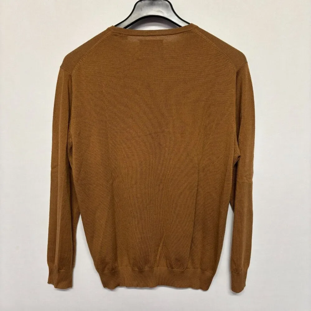 Charles Tyrwhitt Men Extra Fine Merino Wool Sweater Size Large Brown C133 -27